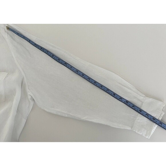Lauren Ralph Lauren Linen Shirt Womens Sz 3XL White Tunic Long Sleeve Minimalist - Picture 10 of 11